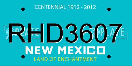 RHD3607 New Mexico License Plate