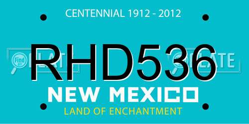 RHD536 New Mexico License Plate