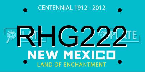 RHG222 New Mexico License Plate