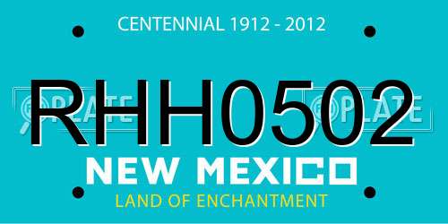 RHH0502 New Mexico License Plate