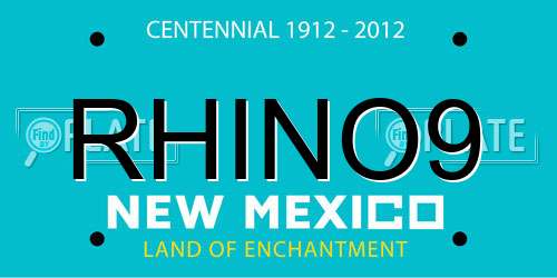 RHINO9 New Mexico License Plate