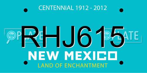 RHJ615 New Mexico License Plate