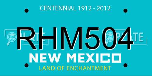 RHM504 New Mexico License Plate