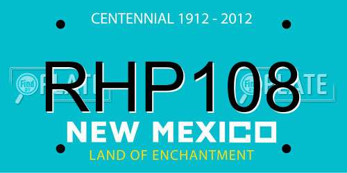 RHP108 New Mexico License Plate