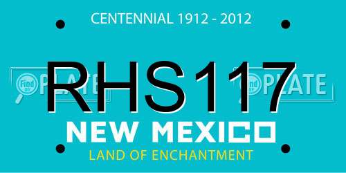 RHS117 New Mexico License Plate