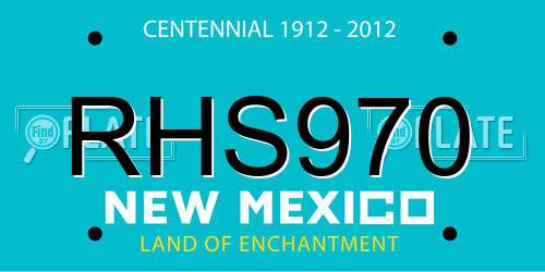 RHS970 New Mexico License Plate