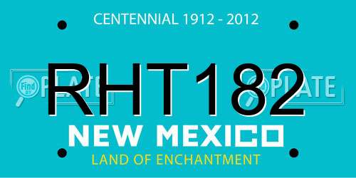 RHT182 New Mexico License Plate