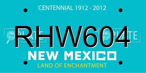 RHW604 New Mexico License Plate