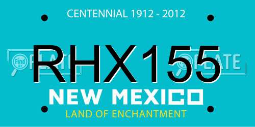 RHX155 New Mexico License Plate