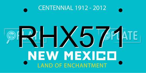 RHX571 New Mexico License Plate