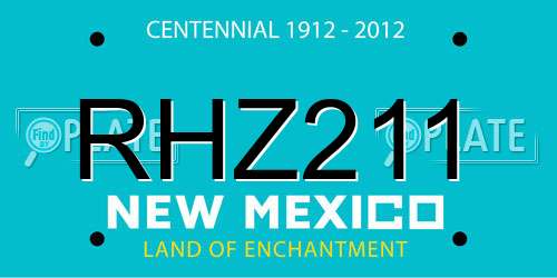 RHZ211 New Mexico License Plate