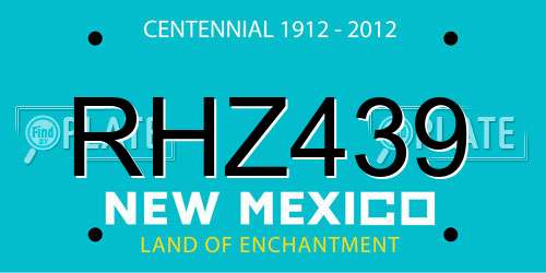 RHZ439 New Mexico License Plate