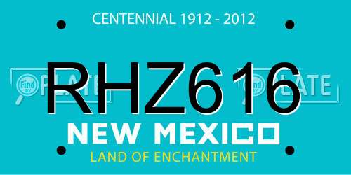 RHZ616 New Mexico License Plate