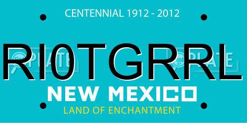 RI0TGRRL New Mexico License Plate