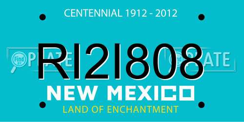 RI2I808 New Mexico License Plate
