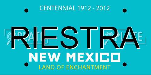 RIESTRA New Mexico License Plate