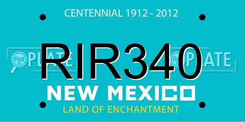 RIR340 New Mexico License Plate