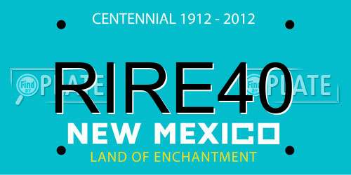 RIRE40 New Mexico License Plate