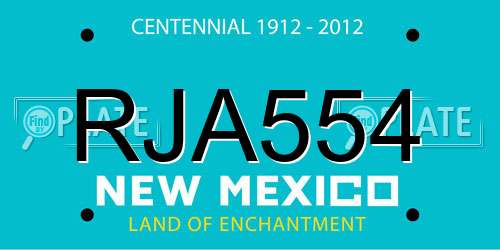 RJA554 New Mexico License Plate