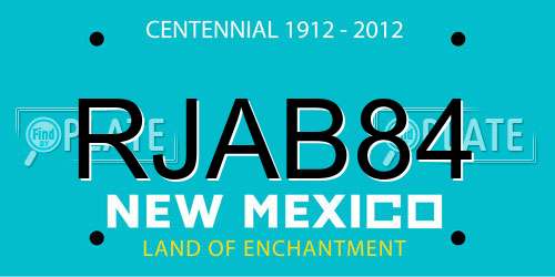 RJAB84 New Mexico License Plate