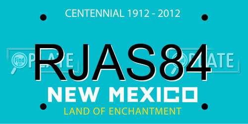RJAS84 New Mexico License Plate