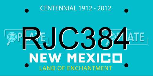 RJC384 New Mexico License Plate