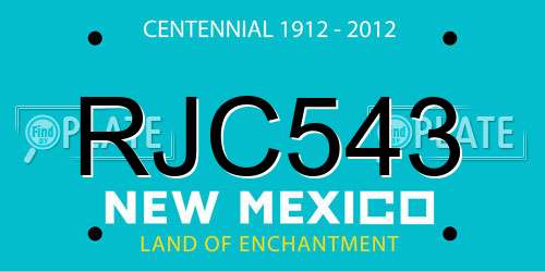 RJC543 New Mexico License Plate