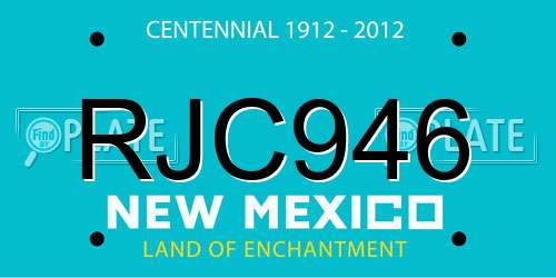 RJC946 New Mexico License Plate