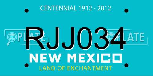 RJJ034 New Mexico License Plate