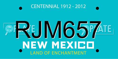 RJM657 New Mexico License Plate