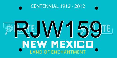 RJW159 New Mexico License Plate