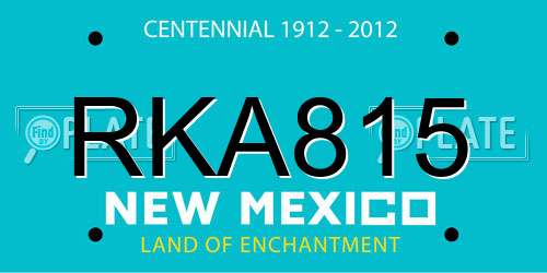 RKA815 New Mexico License Plate