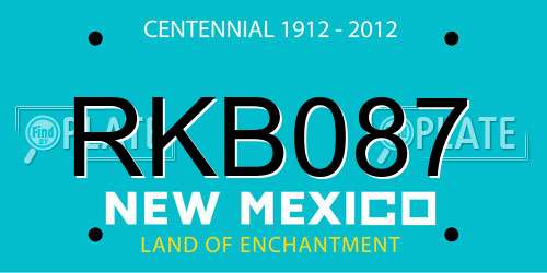 RKB087 New Mexico License Plate