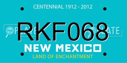 RKF068 New Mexico License Plate
