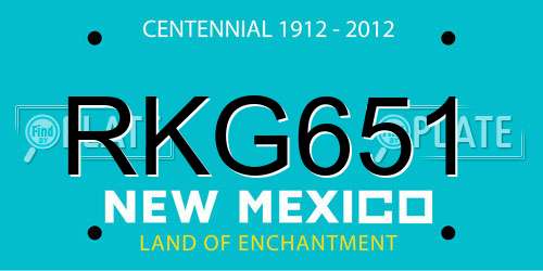 RKG651 New Mexico License Plate