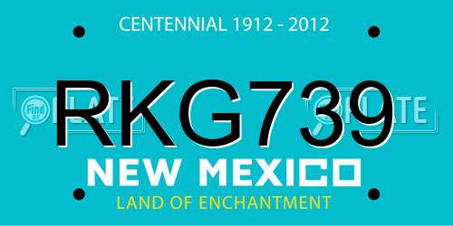 RKG739 New Mexico License Plate