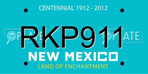 RKP911 New Mexico License Plate