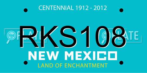 RKS108 New Mexico License Plate