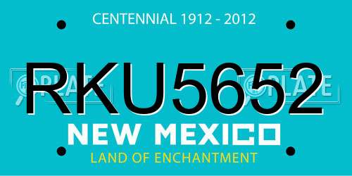 RKU5652 New Mexico License Plate
