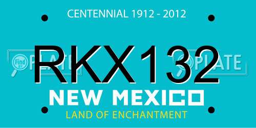 RKX132 New Mexico License Plate