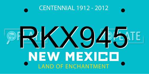 RKX945 New Mexico License Plate
