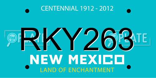 RKY263 New Mexico License Plate