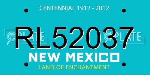 RL52037 New Mexico License Plate
