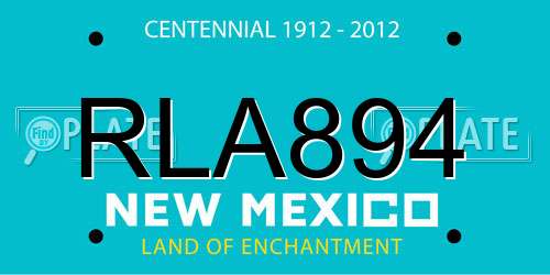 RLA894 New Mexico License Plate