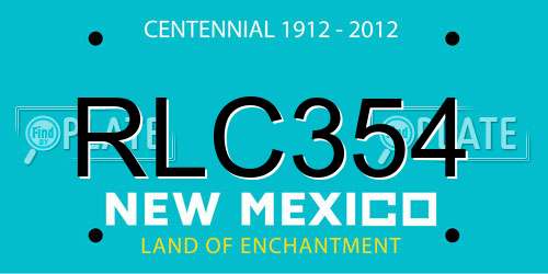 RLC354 New Mexico License Plate