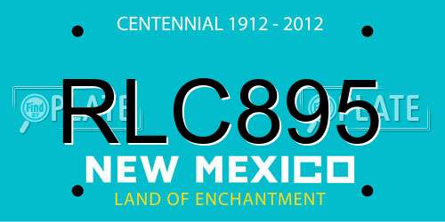 RLC895 New Mexico License Plate