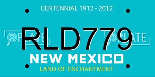 RLD779 New Mexico License Plate