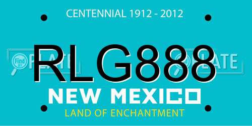 RLG888 New Mexico License Plate