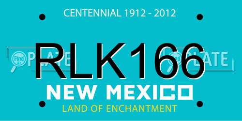 RLK166 New Mexico License Plate