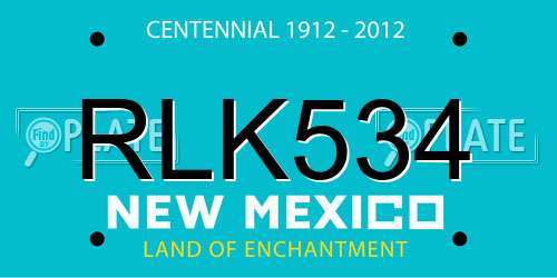 RLK534 New Mexico License Plate